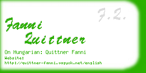 fanni quittner business card